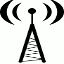 a stylized radio tower